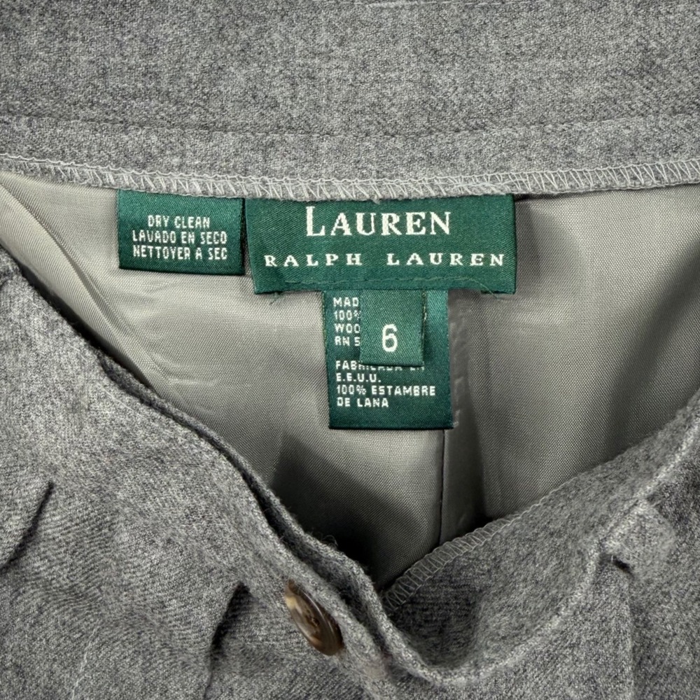 Vintage Lauren Ralph Lauren Trouser Women Size 6 Gray Pleated Wool High Rise USA - Picture 3 of 9